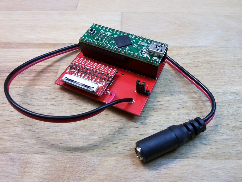 File:Teensy adapter Board for NANDway - DC connector for external 5V supply.jpg