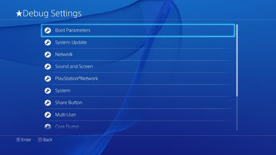 Debug Settings - PS4 Developer wiki