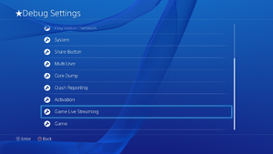 Debug Settings - PS4 Developer Wiki